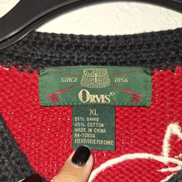 ORVIS Wearable Art Cats Cardigan Sweater Sz XL Vintage EUC - Picture 6 of 7